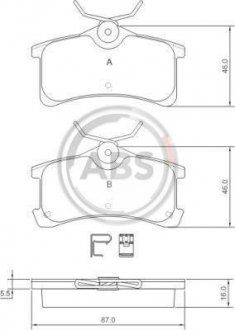 Тормозные колодки задн. Avensis/Corolla 97-03 1.4-2.0 A.B.S. 37270 (фото 1)