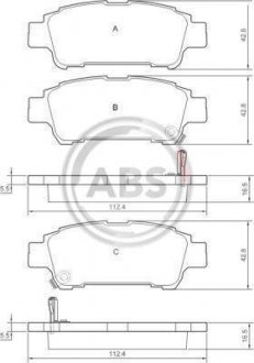 Колодки тормозные задн. Estima/Previa/Avensis 00-06 A.B.S. 37228
