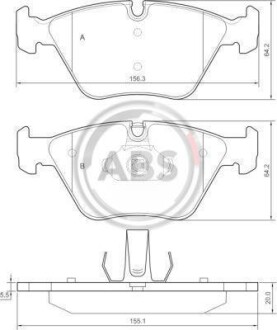 Гальмівні колодки перед. BMW 3(E46) 99-07/X3(E83) 03-11 (ATE) A.B.S. 37374