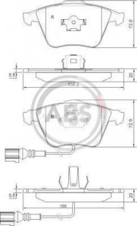 Тормозные колодки перед. Audi A4/A6/A8 00- A.B.S. 37426 (фото 1)