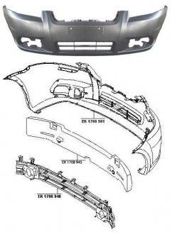 Шина бампера пер. CHEVR. AVEO 07- FPS 1708 940