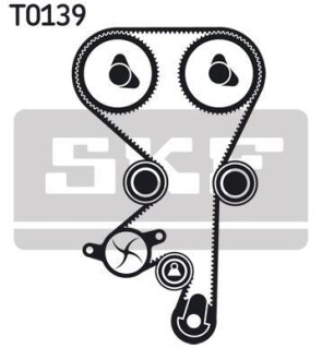 Комплект ГРМ, пас+ролик+помпа SKF VKMC051502