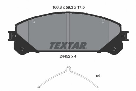 Гальмівні колодки, дискові TEXTAR 2445217514 (фото 1)