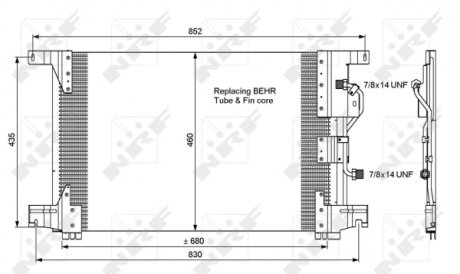 Радіатор кондиціонера MERCEDES ACTROS MP2 NRF 35772