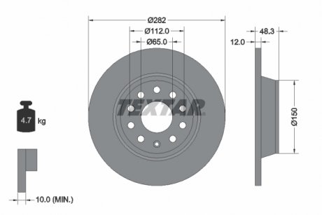 Гальмівний диск TEXTAR 98200140801 (фото 1)