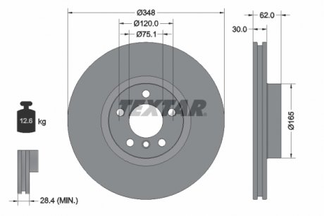 Гальмівний диск TEXTAR 98200160901 (фото 1)