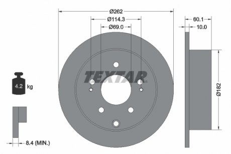 Гальмівний диск TEXTAR 98200269401 (фото 1)