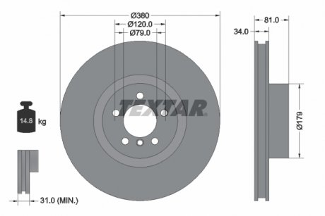 Гальмівний диск TEXTAR 98200233901 (фото 1)