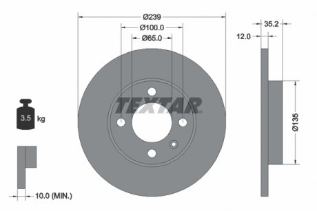 Гальмівний диск TEXTAR 98200010601 (фото 1)