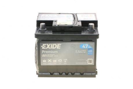 Аккумулятор Premium Carbon Boost 12V/47Ah/450 EXIDE EA472 (фото 1)