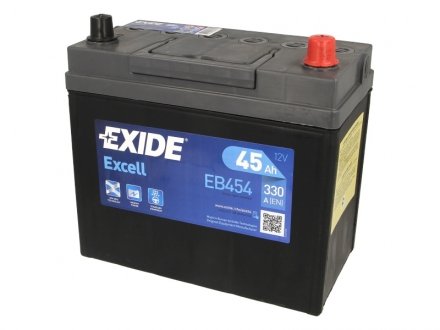 Аккумулятор EXCELL 12V/45Ah/330A EXIDE EB454 (фото 1)