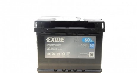 Аккумулятор Premium Carbon Boost 12V/60Ah/600A EXIDE EA601 (фото 1)