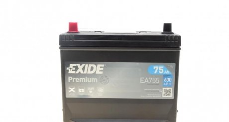 Аккумулятор 75Ah-12v PREMIUM (267х172х220),R,EN630 EXIDE EA754