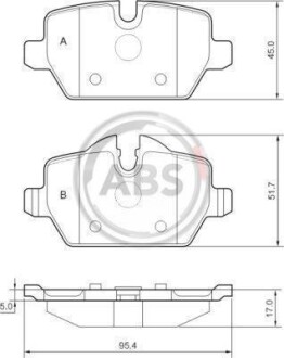 Гальмівні колодки дискові (1 к-т) A.B.S. 37435