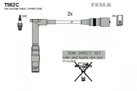 Комплект кабелiв запалювання TESLA T982C (фото 1)