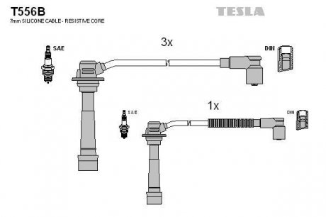 Комплект кабелiв запалювання TESLA T556B (фото 1)