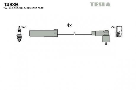 Комплект кабелiв запалювання TESLA T498B