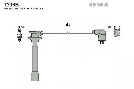 Комплект кабелiв запалювання TESLA T236B (фото 1)