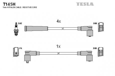 Комплект кабелiв запалювання TESLA T145H (фото 1)