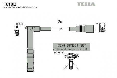 Комплект кабелiв запалювання TESLA T010B (фото 1)