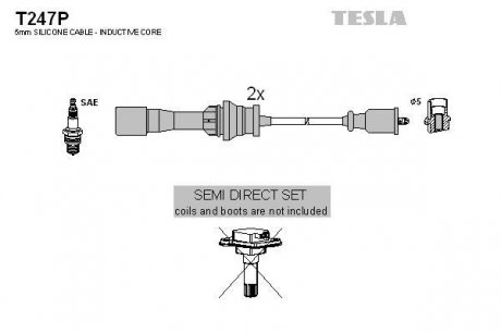 Комплект кабелiв запалювання TESLA T247P (фото 1)