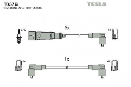 Комплект кабелiв запалювання TESLA T057B (фото 1)