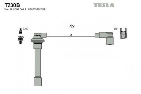 Комплект кабелiв запалювання TESLA T230B