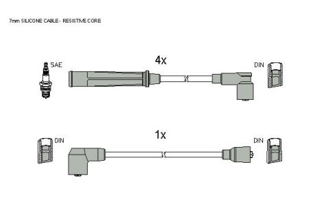 Комплект кабелiв запалювання STARLINE ZK 7874 (фото 1)