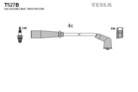 Комплект кабелiв запалювання TESLA T527B (фото 1)