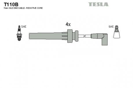 Комплект кабелiв запалювання TESLA T110B (фото 1)