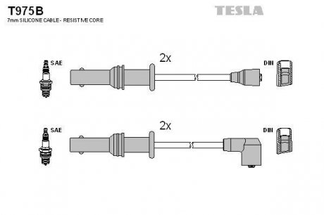 Комплект кабелiв запалювання TESLA T975B (фото 1)