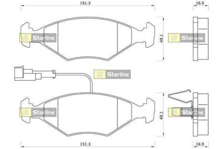 Гальмiвнi колодки к-кт. STARLINE BD S336