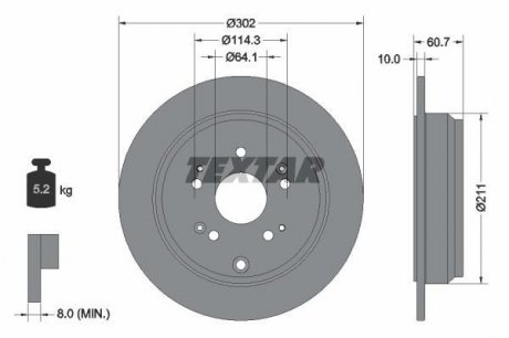 Гальмівний диск TEXTAR 92227203 (фото 1)