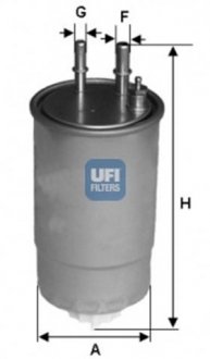 Фильтр топливный FIAT DOBLO 1.3 D, DUCATO 2007 2.0-3.0 JTD 06- (OE) UFI 24.ONE.01 (фото 1)