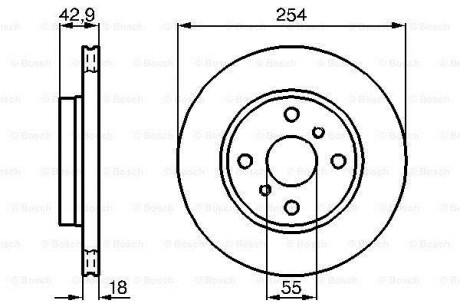 Гальмівний диск TOYOTA Paseo,Sera 1,5 88-99 BOSCH 0 986 478 585 (фото 1)