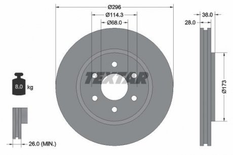 Гальмівний диск TEXTAR 92199603 (фото 1)
