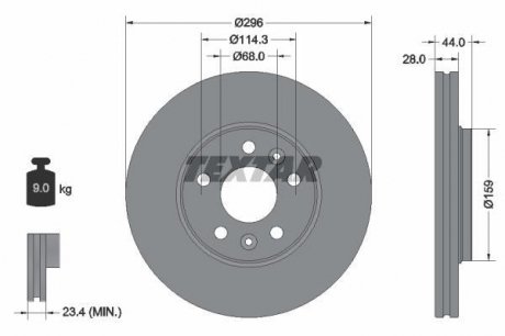 Гальмівний диск TEXTAR 92268803