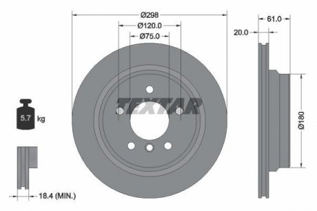 Гальмівний диск TEXTAR 92075103 (фото 1)