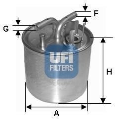 Фильтр топливный AUDI A8 3.0-4.2 TDI 03-10 (OE) UFI 24.002.00 (фото 1)