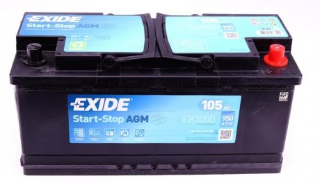 Аккумулятор START-STOP AGM 12V/105Ah/950A EXIDE EK1050