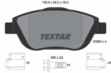 Гальмівні колодки дискові TEXTAR 2488301