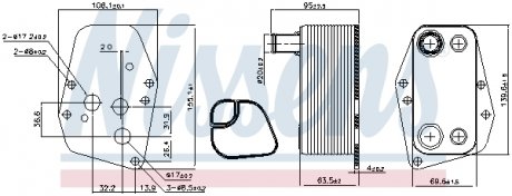 Радиатор масляный BMW 3 E46 (98-) 318d NISSENS 90904 (фото 1)