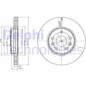 Фото диск гальмівний DELPHI BG4317C Диск гальмівний DELPHI BG4317C