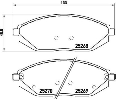 Гальмiвнi колодки к-кт. BREMBO P10 054 (фото 1)