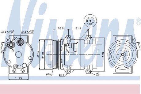 Компресор кондицiонера NISSENS 89070