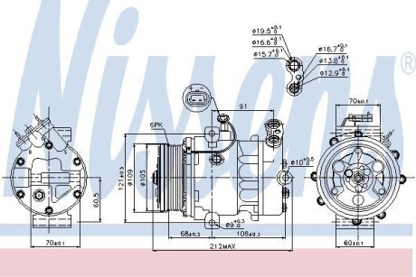 Компресор кондицiонера NISSENS 89095