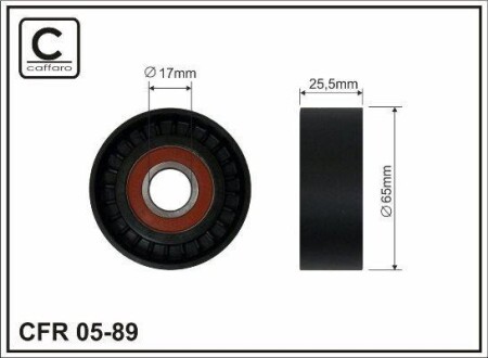 Ролик паска приводного VW 1.6FSI 03- (65X17X25,5) CAFFARO 0589