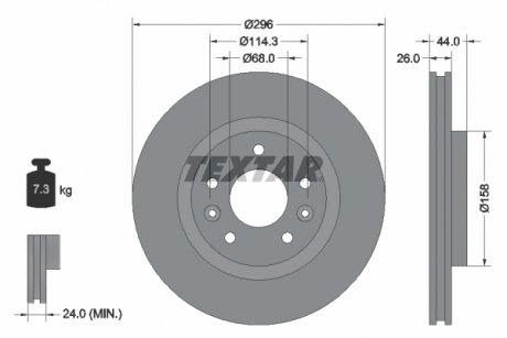 Гальмівний диск TEXTAR 98200274201 (фото 1)