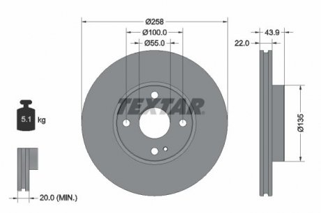 Гальмівний диск TEXTAR 92300903 (фото 1)