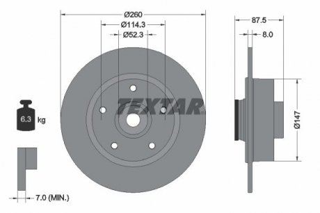 Гальмівний диск TEXTAR 92295203 (фото 1)